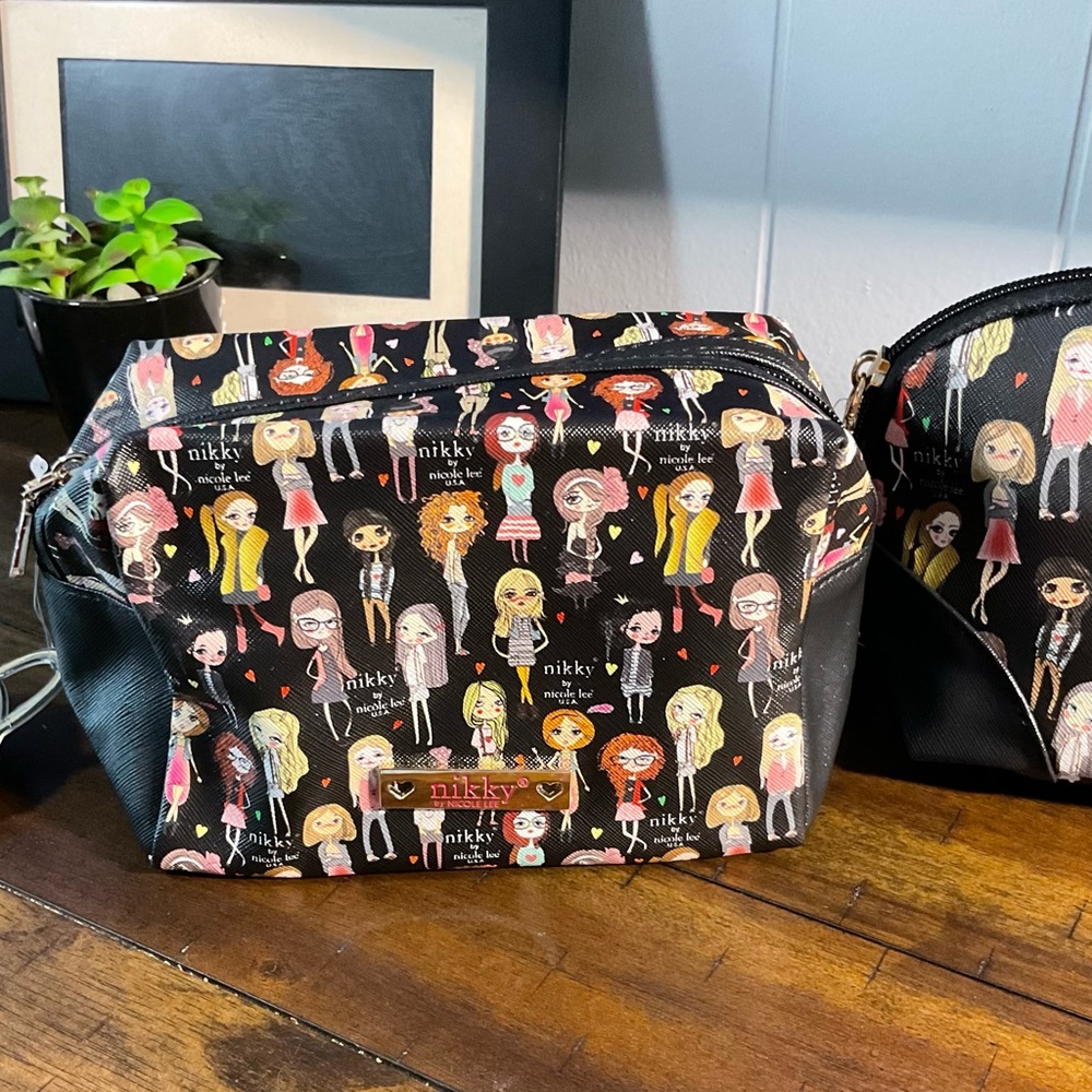 Nikky  by Nicole lee Set of 2 New Cossmetic Pouch.